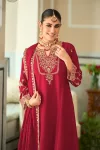 D 9827 By Zaveri Chinon Embroidery Readymade Suits